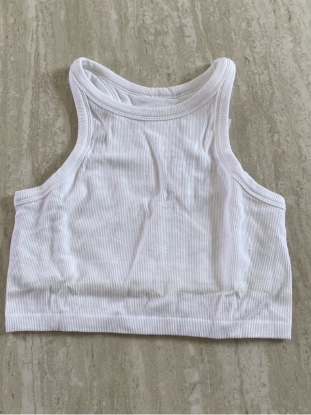🆕 BuffBunny White Ribbed Active Tank - Picture 3 of 6
